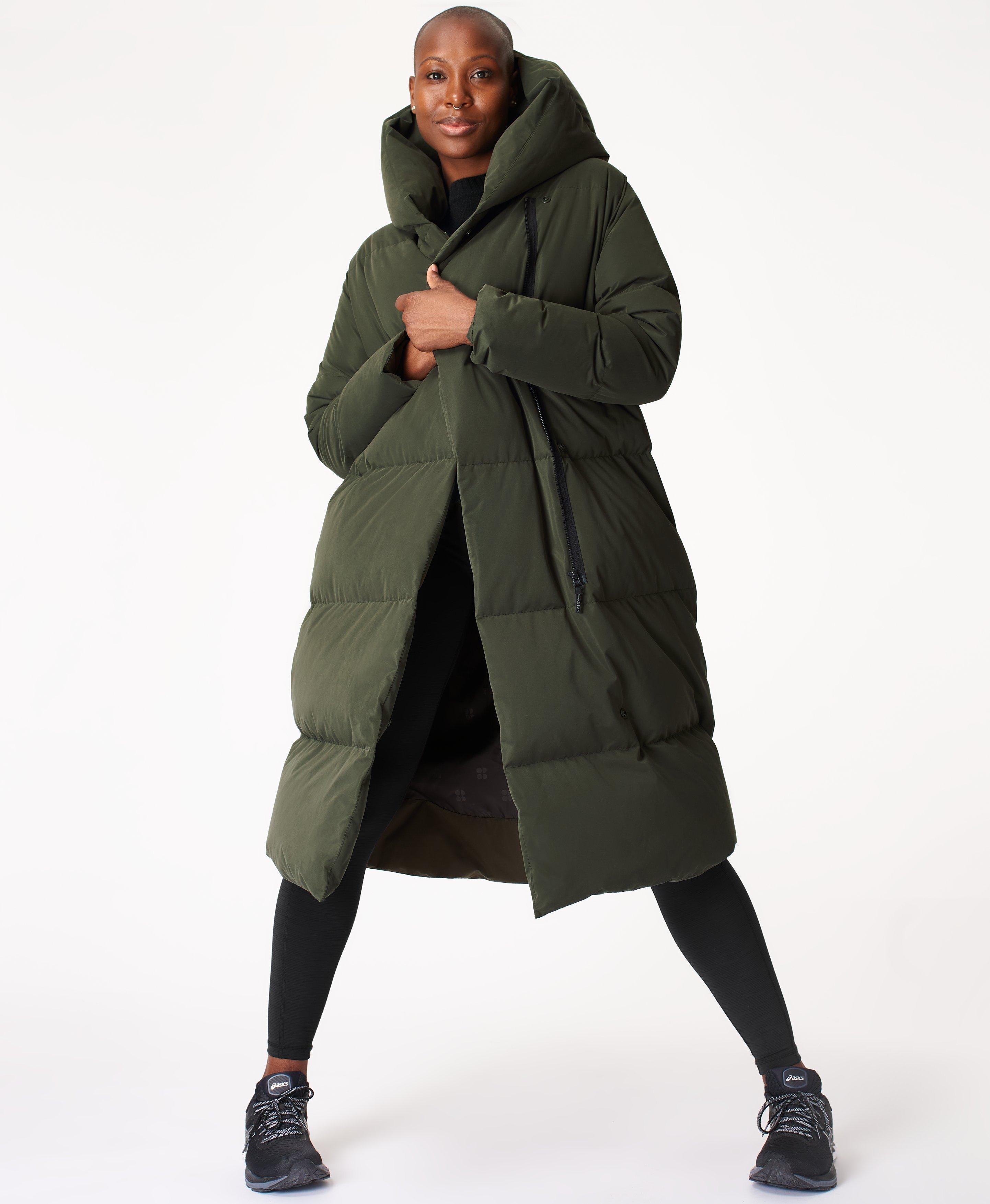 down coat with wrap collar