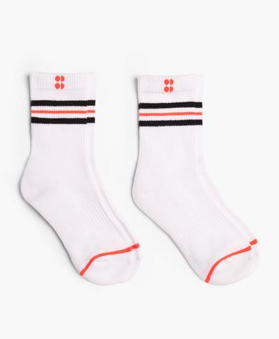 Go Faster Stripes Ankle Socks 2 Pack, White | Sweaty Betty