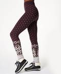 Betty Ski Base Layer Leggings, Black Cherry Fairisle Jacquard | Sweaty Betty