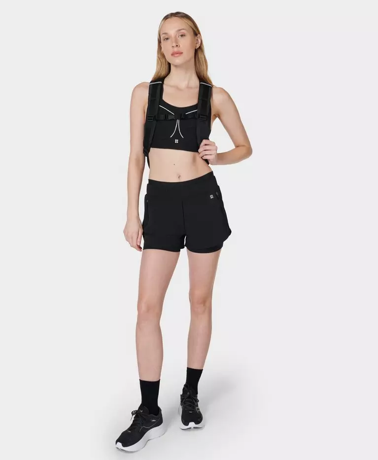 Damen Bekleidung Kurze Hosen Cargo Shorts Sweaty Betty On Your Marks Laufshorts in Schwarz 