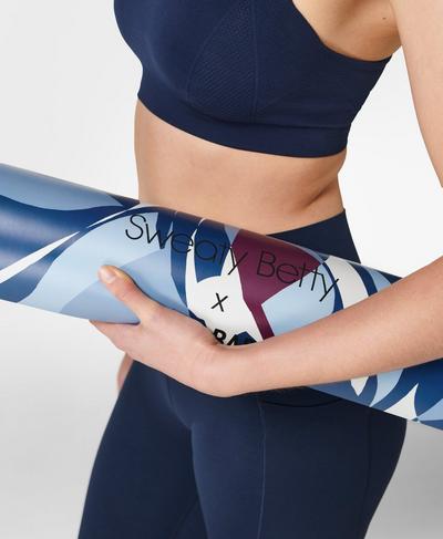 Yogi Bare Paws Extreme Grip Yoga Mat, Blue Carve Print | Sweaty Betty