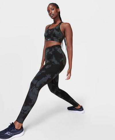 Power High-Waisted Workout Leggings, Black Fade Print | Sweaty Betty