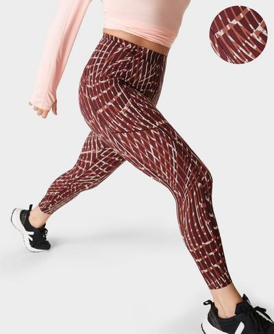 Power High-Waisted 7/8 Workout Leggings, Red Fan Print | Sweaty Betty