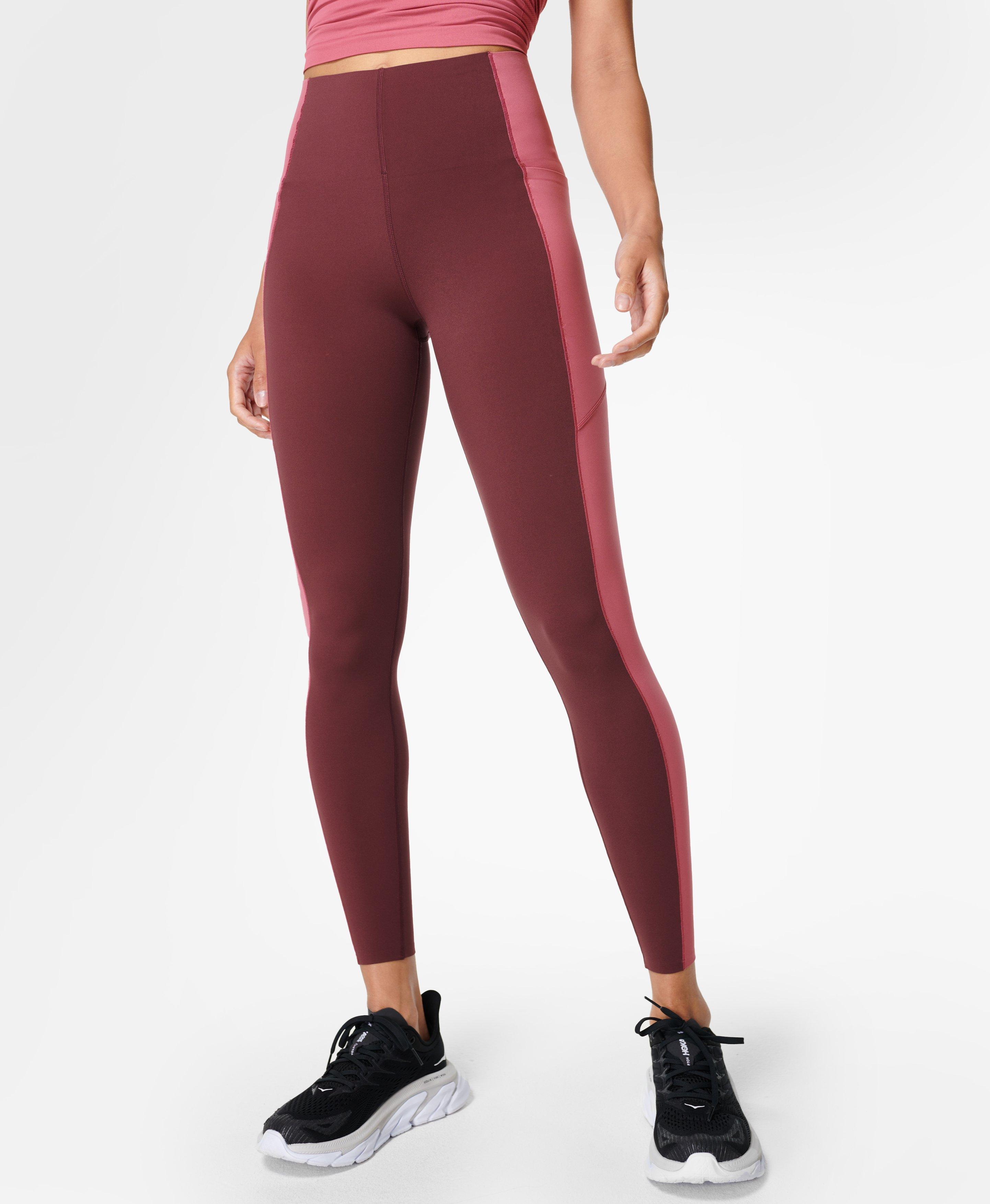 red high waisted workout leggings