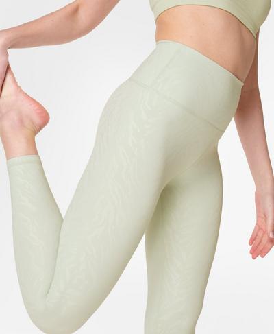 All Day High-Waisted Embossed Gym 7/8 Leggings, Green Tiger Line Print Emboss | Sweaty Betty