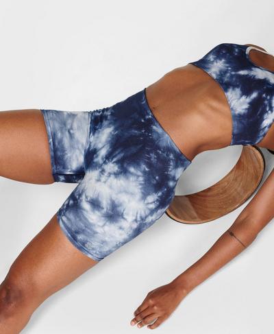 Mindful Seamless 4" Yoga Shorts, Navy Blue Tie Dye | Sweaty Betty