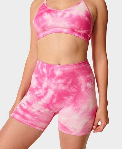 Mindful Seamless 4" Yoga Shorts, Pink Tie Dye | Sweaty Betty