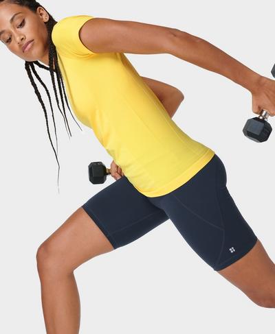 Athlete Seamless Gym T-Shirt, Butter Yellow | Sweaty Betty