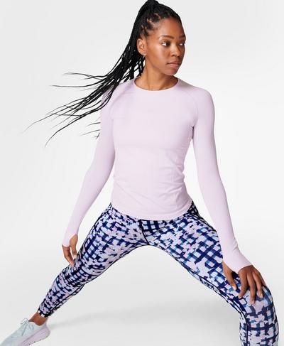 Athlete Seamless Workout Long Sleeve Top, Mistflower Purple | Sweaty Betty
