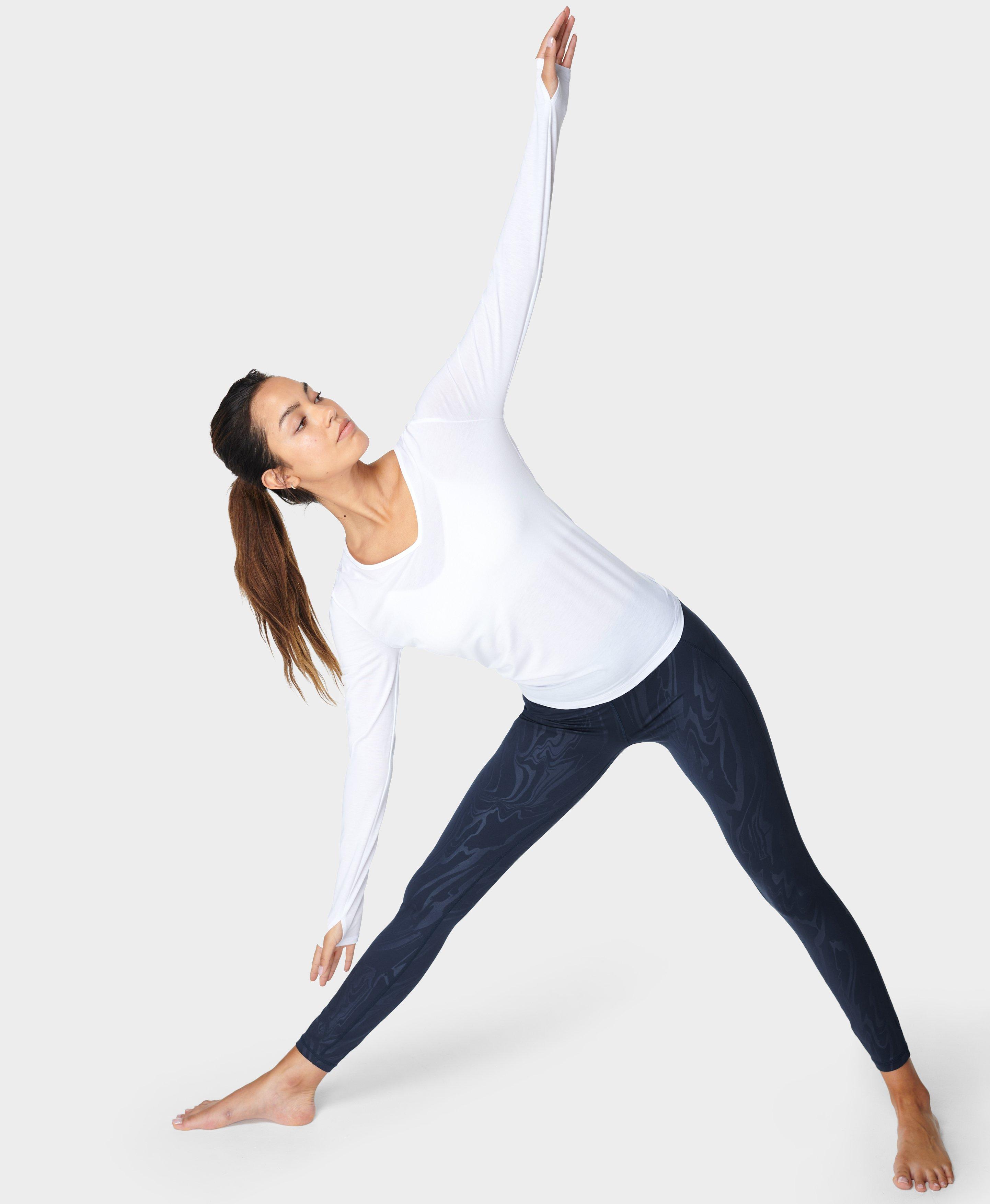 White Long Sleeve Yoga Top