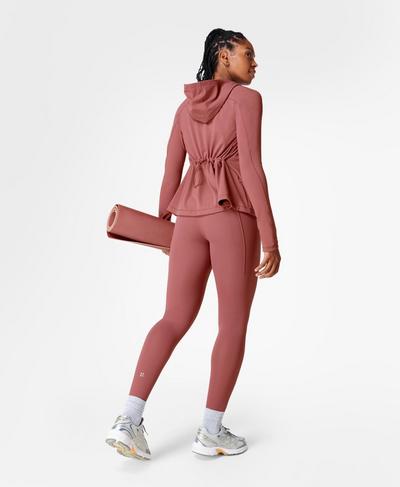 Super Soft Workout Zip Through , Plum Pink | Sweaty Betty