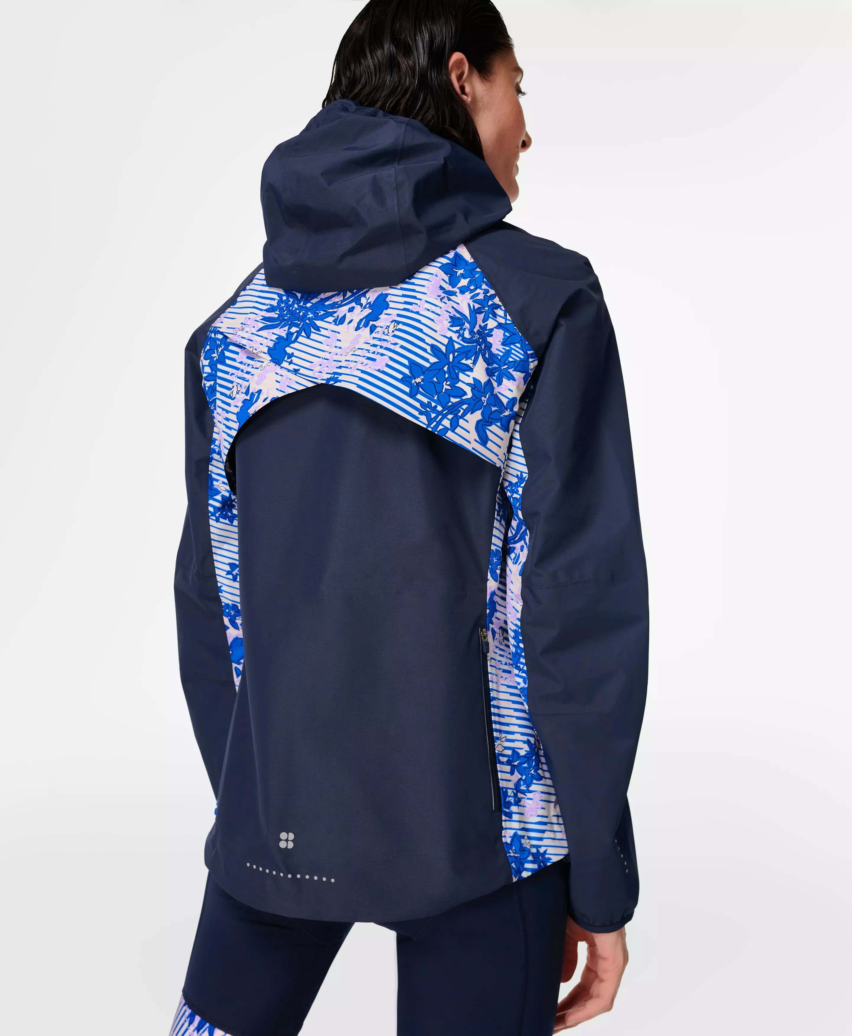 Commuter Waterproof Jacket - bluefloralgridprint | Women's & | www.sweatybetty.com
