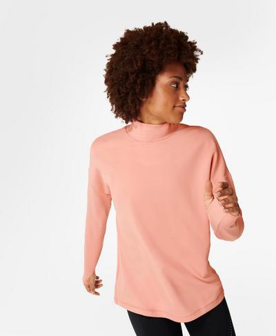 Therma High Neck Running Sweatshirt, Bloom Pink | Sweaty Betty