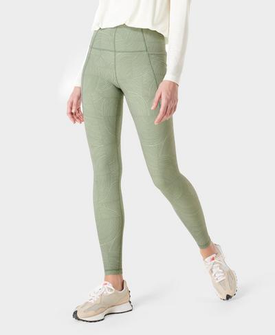 Super Soft Yoga Leggings, Green Trail Print | Sweaty Betty