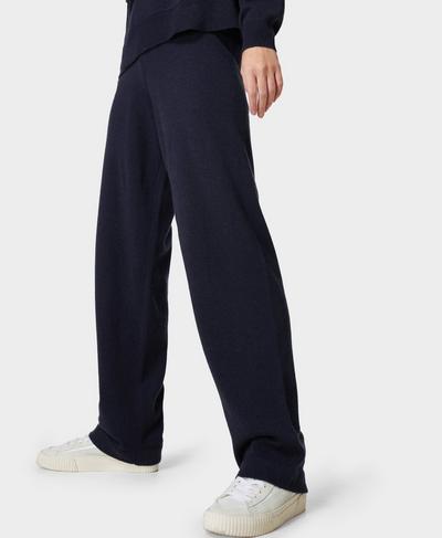 Cozy Cashmere Trousers, Navy Blue | Sweaty Betty