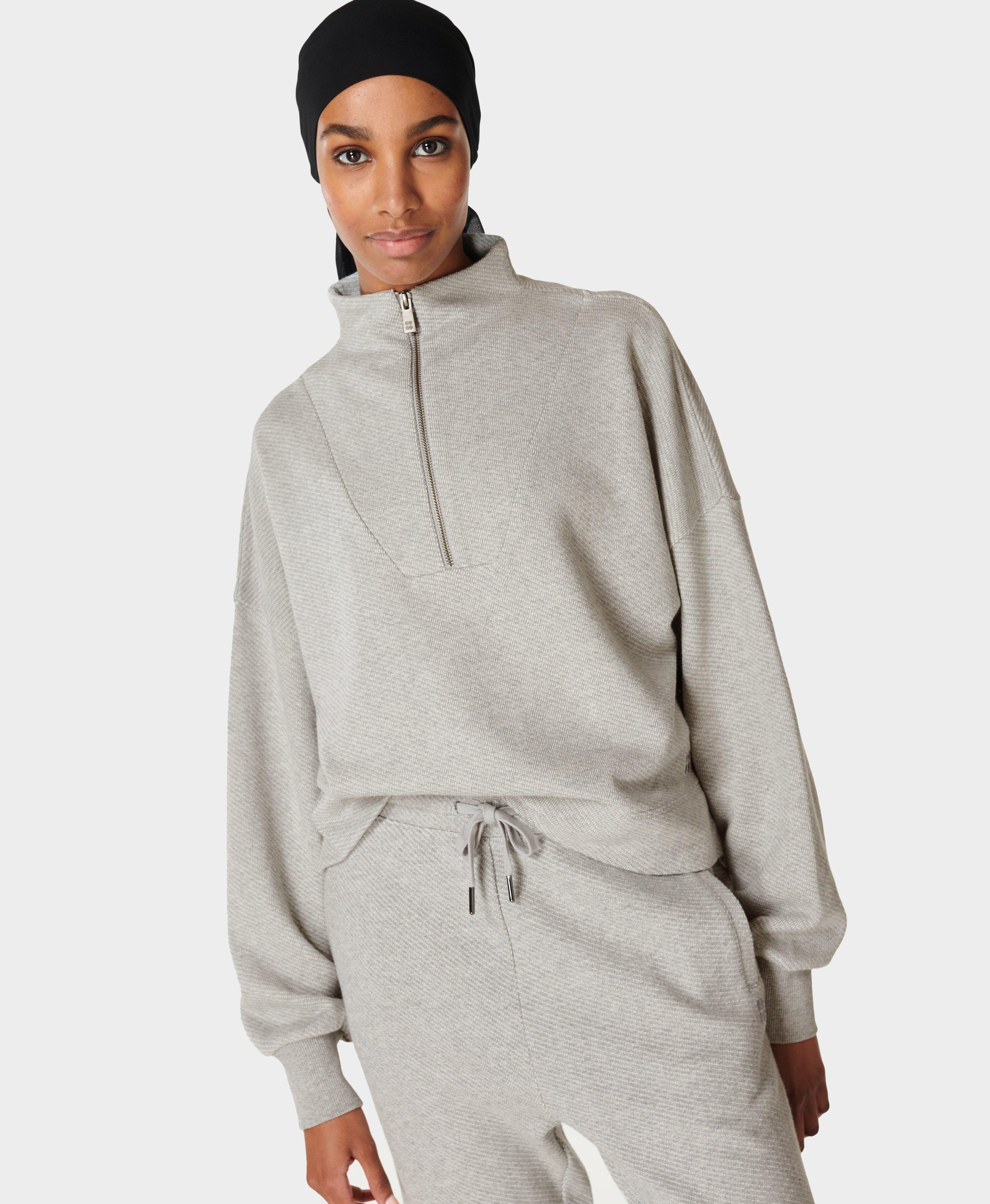 half zip grey sweatshirt