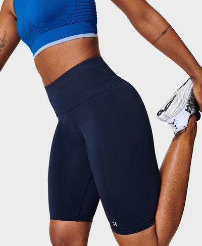 Athlete 9" Seamless Workout Shorts, Navy Blue | Sweaty Betty