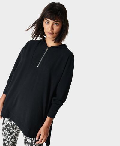 Enlighten Luxe Fleece Half Zip, Black | Sweaty Betty