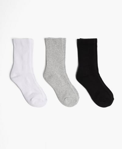 Essentials Go Faster Ankle Socks 3 Pack , Black Multi | Sweaty Betty