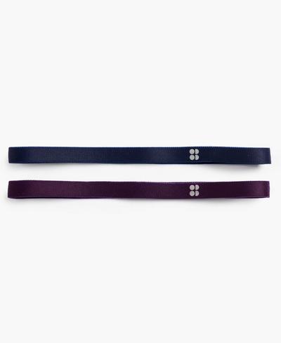 Skinny Hairband 2 Pack, Aubergine Purple | Sweaty Betty