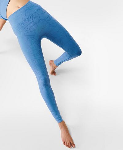 Motion Jacquard Yoga Leggings, Regatta Blue | Sweaty Betty