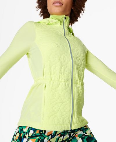 Fast Track Thermal Quilted Running Jacket, Pomelo Green | Sweaty Betty