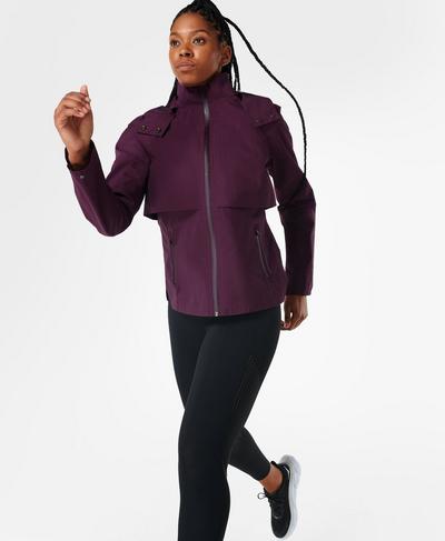 Pro Light Performance Running Waterproof Jacket, Aubergine Purple | Sweaty Betty