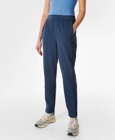 On The Go Taper Trousers, Nordic Blue | Sweaty Betty