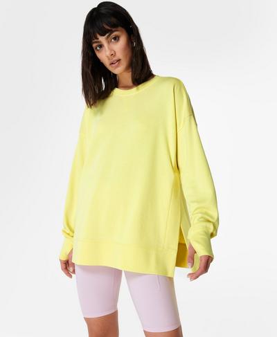 After Class Split Sweatshirt, Waterlily Yellow | Sweaty Betty