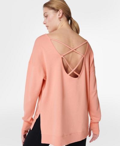 After Class Cross Back Sweatshirt, Bloom Pink | Sweaty Betty