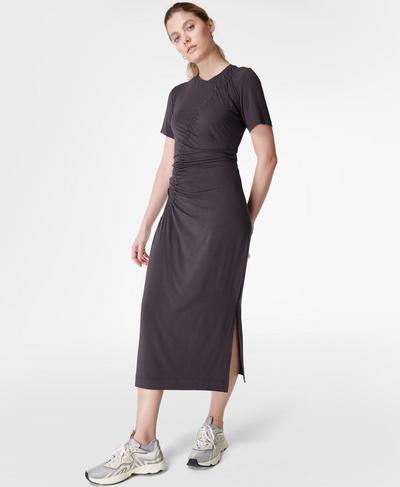 Ambience Midi Dress, Urban Grey | Sweaty Betty
