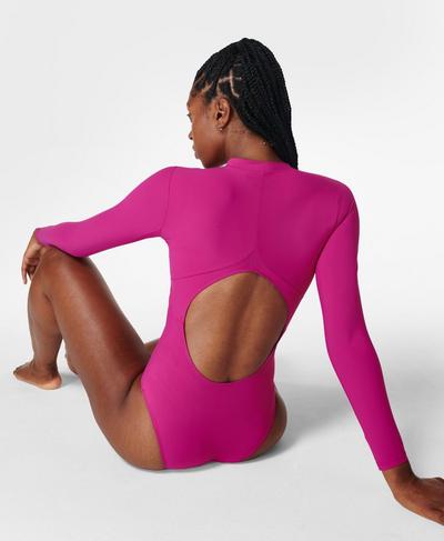 Tidal Xtra Life Long Sleeve Swimsuit, Phlox Pink | Sweaty Betty