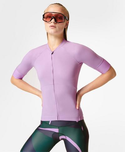 Cycling Short Sleeve Jersey, Aeon Purple | Sweaty Betty