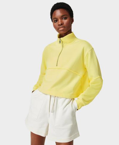 Revive Half Zip Sweatshirt, Waterlily Yellow | Sweaty Betty