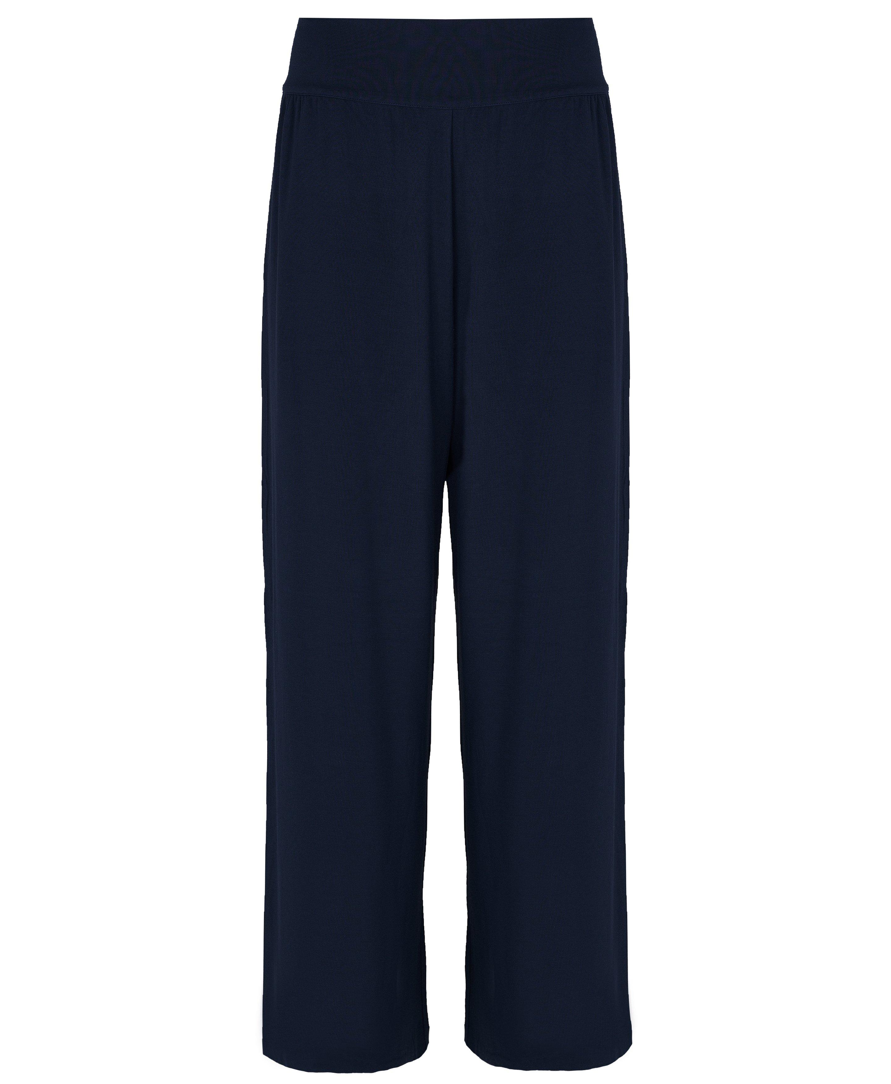 navy wide leg joggers