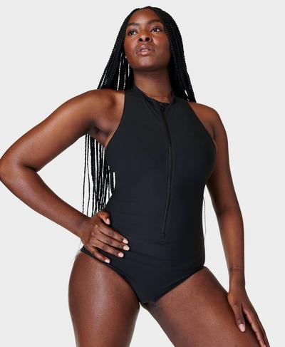 Vista High Neck Swimsuit, Black A | Sweaty Betty