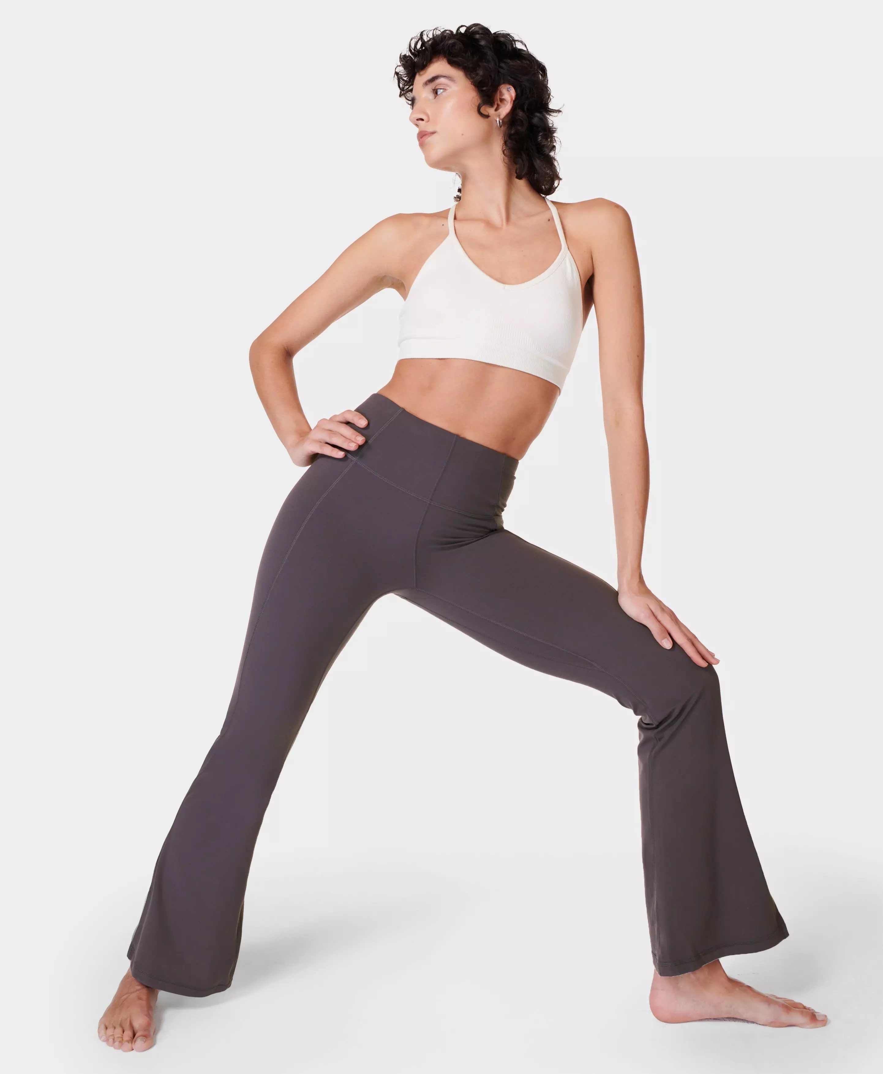 Super Soft Flare Yoga Trousers- urbangrey, Women's Trousers & Yoga Pants