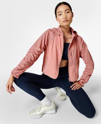 Venture Fleece Zip Through, Cinder Pink | Sweaty Betty
