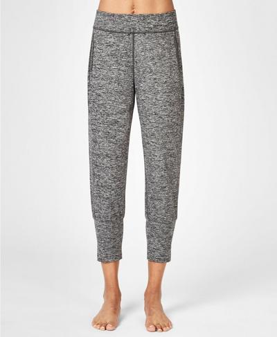 Garudasana Cropped Yoga Pants, Black Marl A | Sweaty Betty