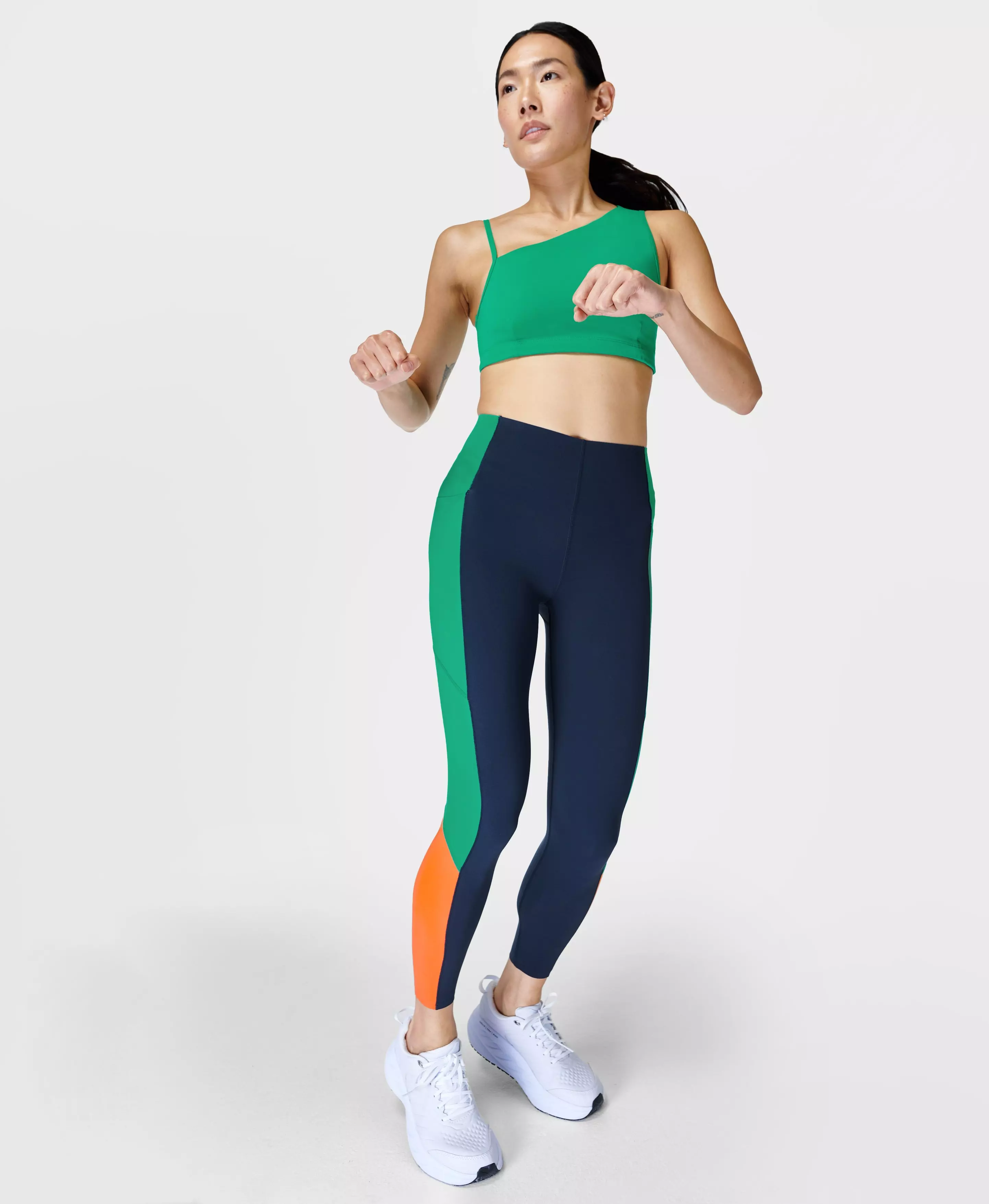 Power UltraSculpt High-Waisted 7/8 Workout Legging Colour Block - navyblue, Women's Leggings