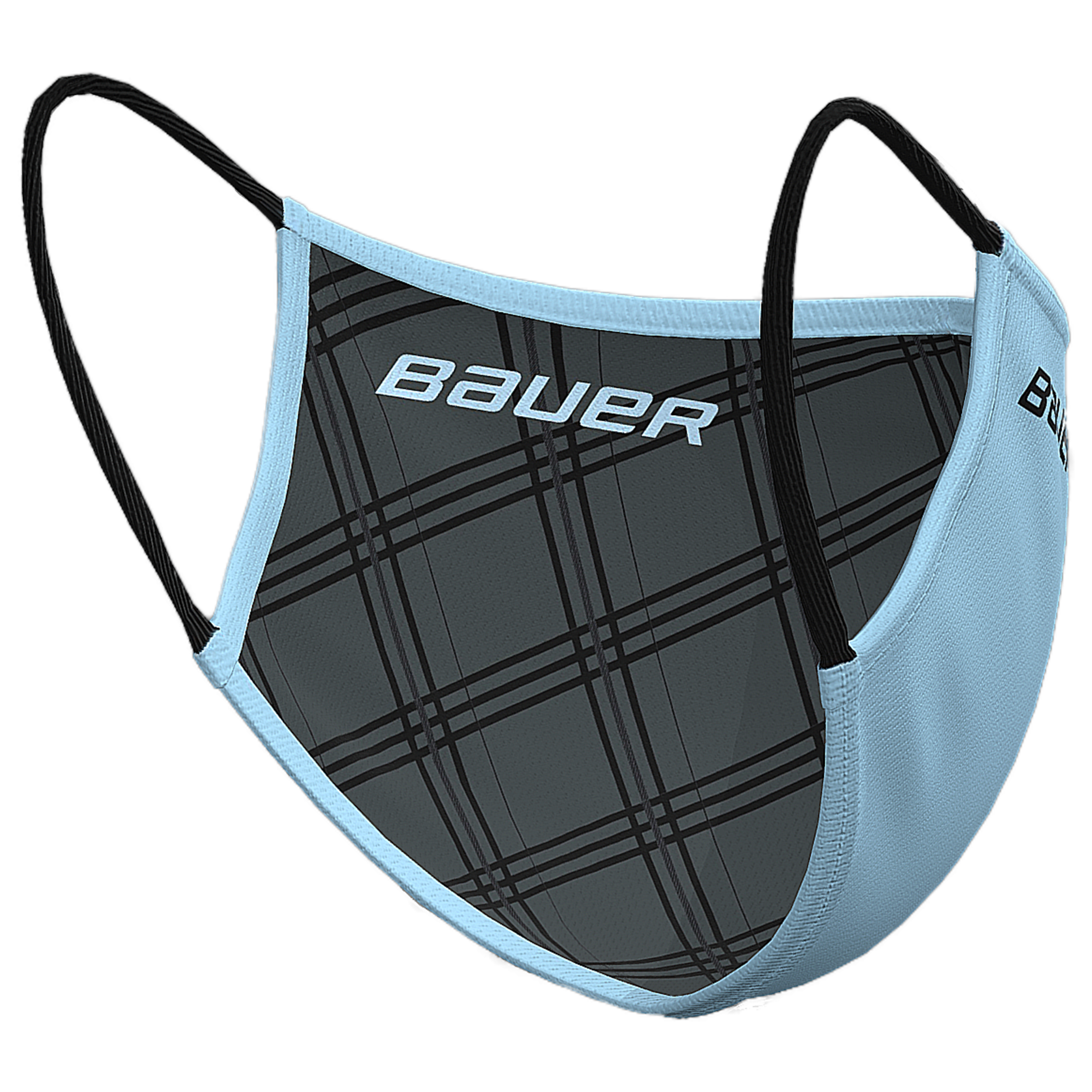 Bauer Reversible Fabric Face Mask Blue/Plaid