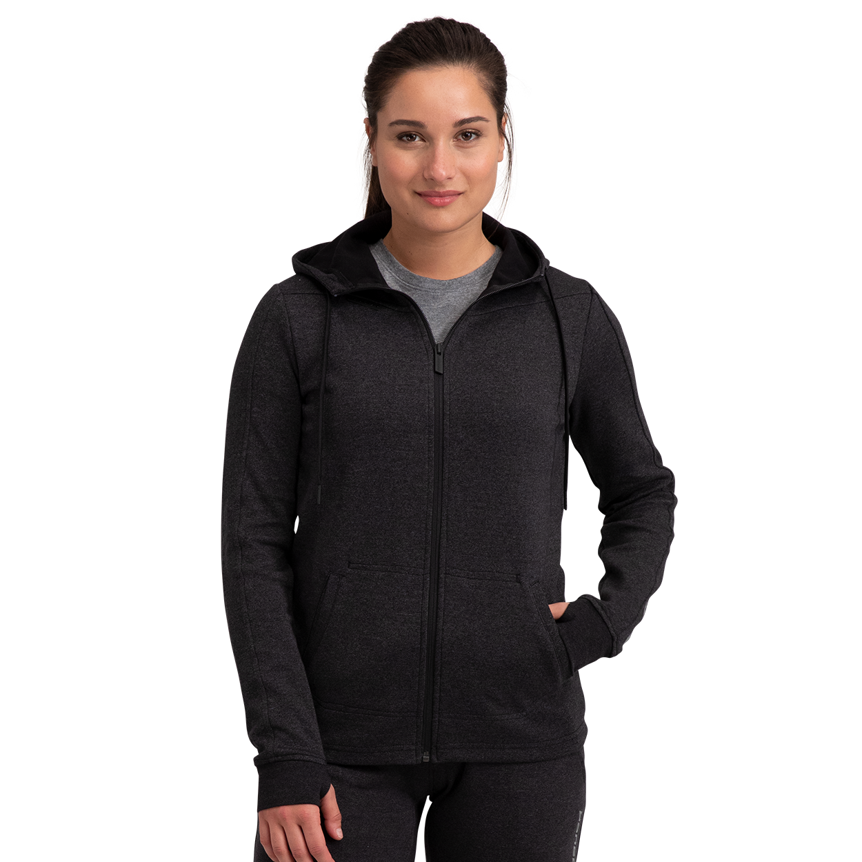 grey zipper hoodie women's