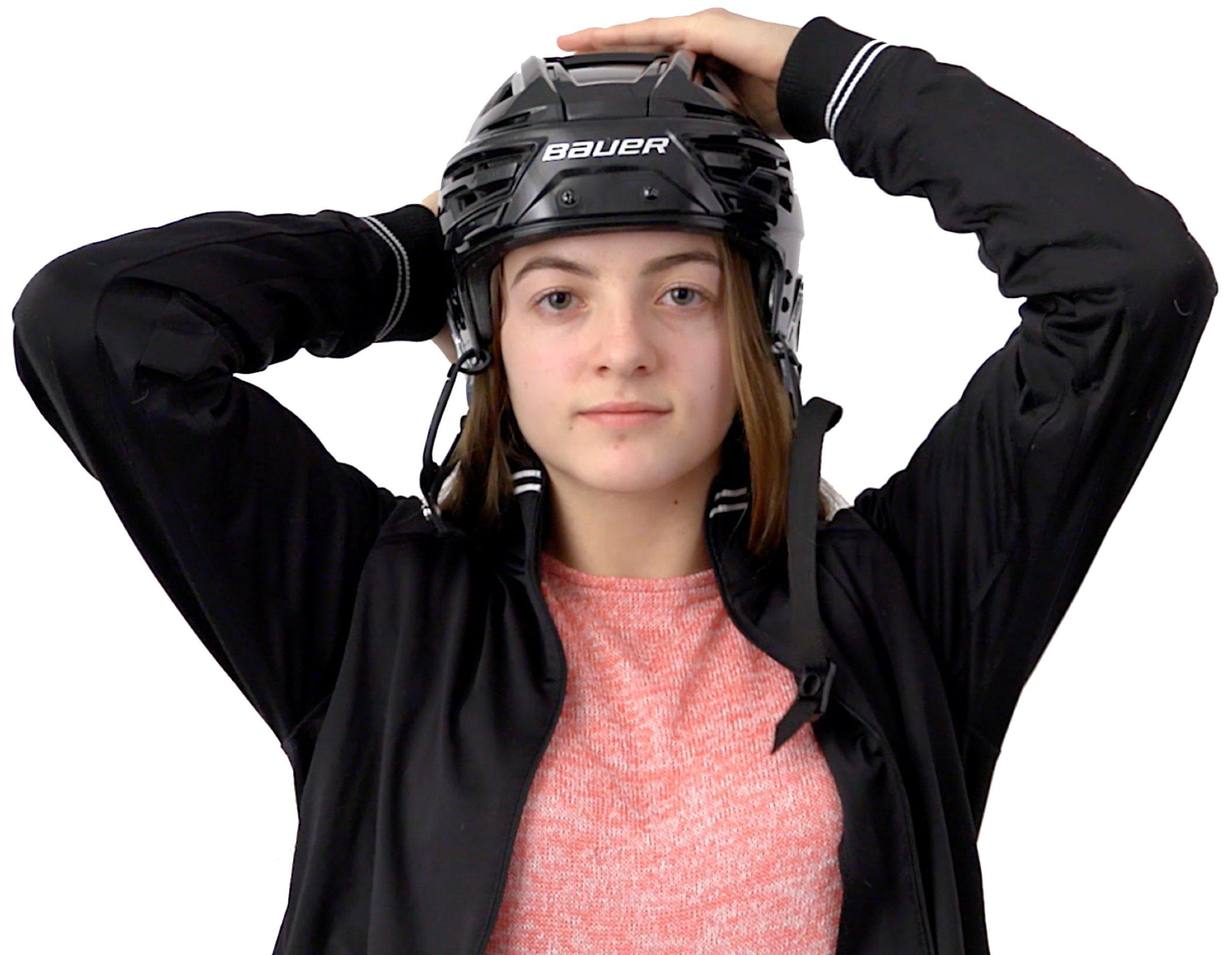 Girl wearing helmet