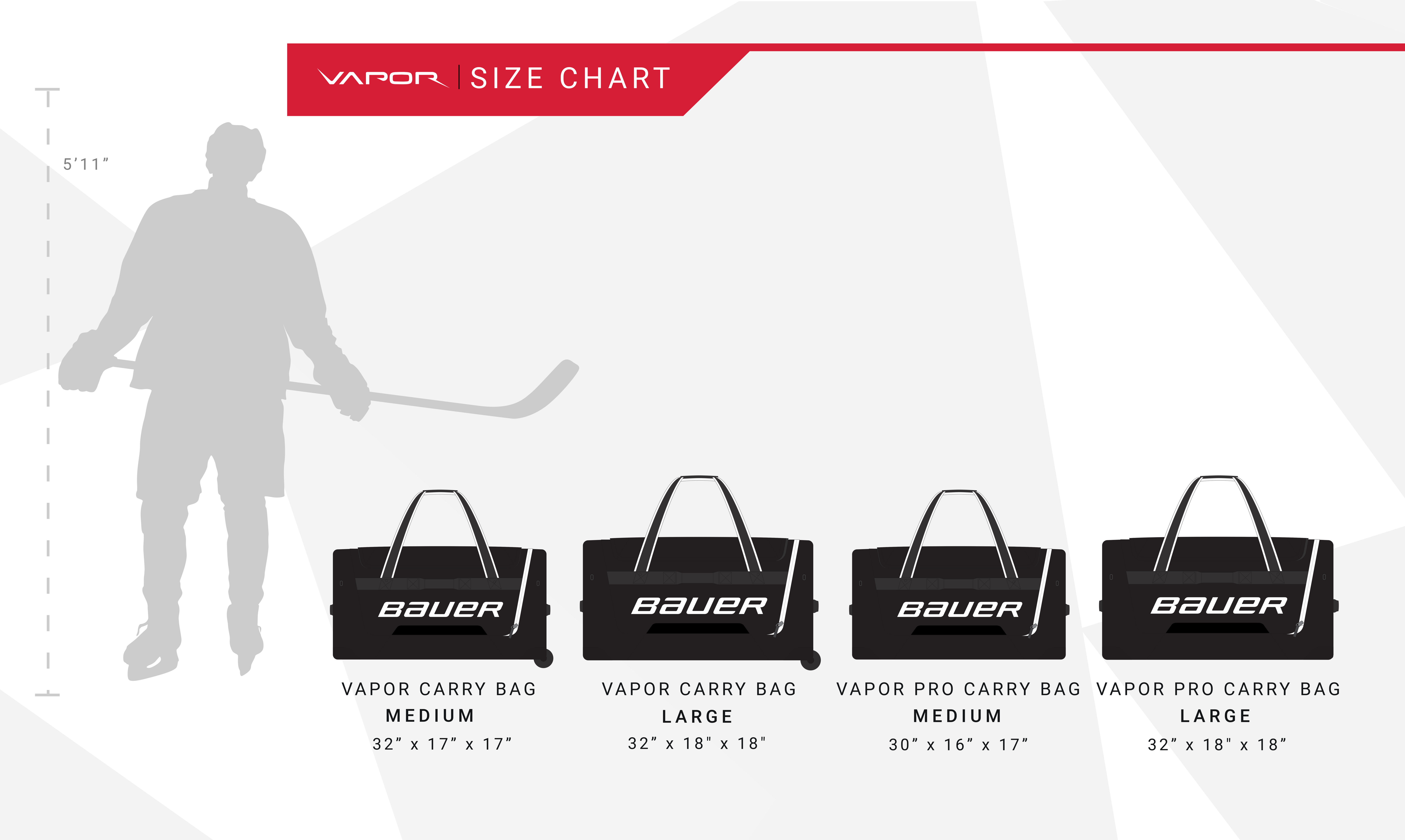 Bauer S17 Vapor Team Carry Hockey Equipment Bag Medium Large Black Gear 1052442