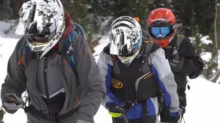 Avalanche transceiver trailhead test snowmobiles