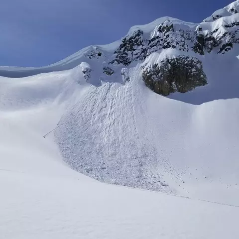 spring avalanche cornice falling