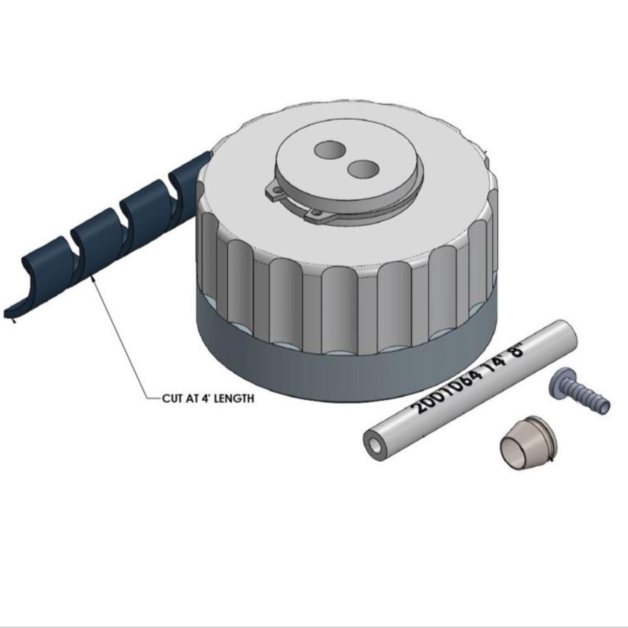 GL45 Bottle Cap 1/4 X 1/4 Web Assembly