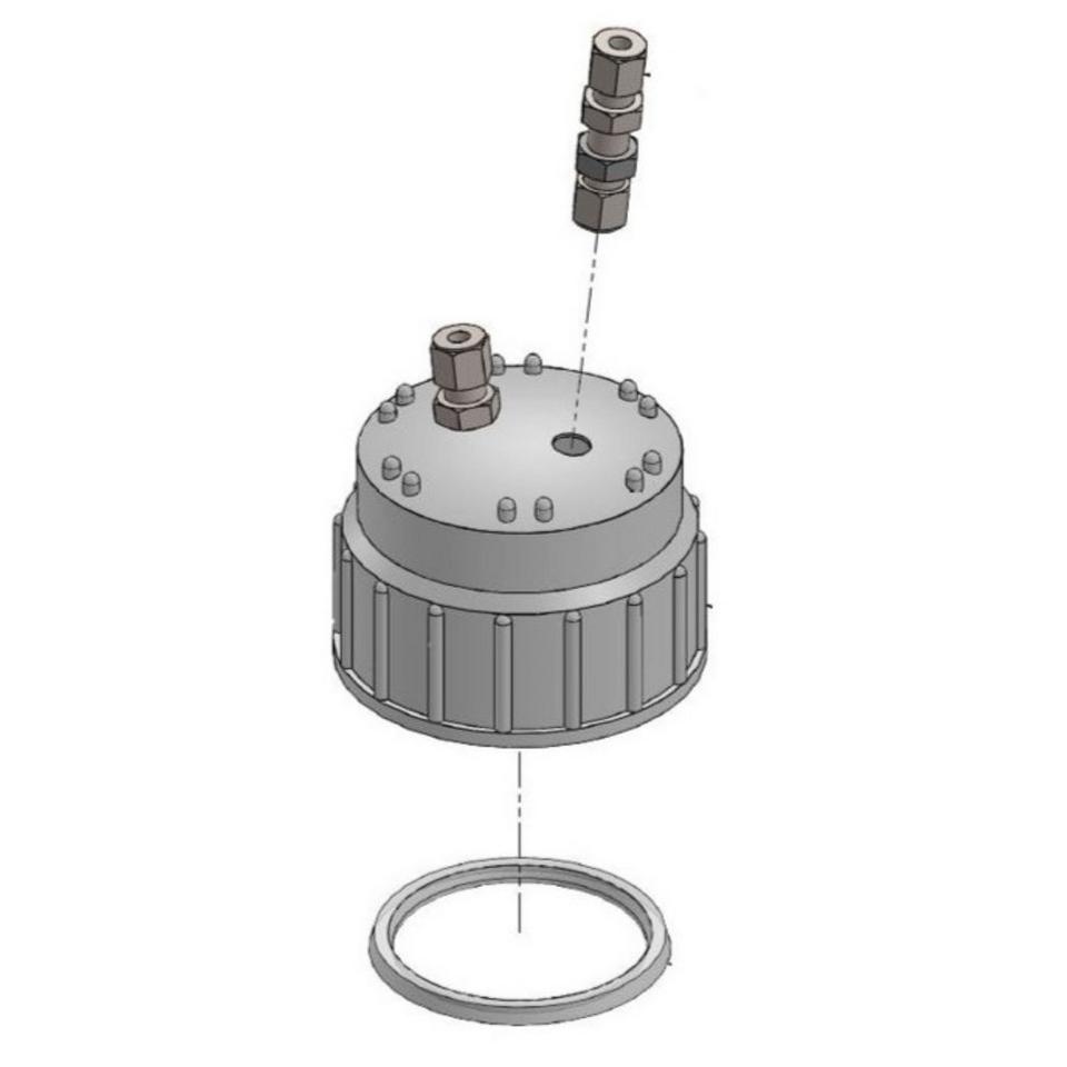 Carboy Cap with Swagelok Fittings