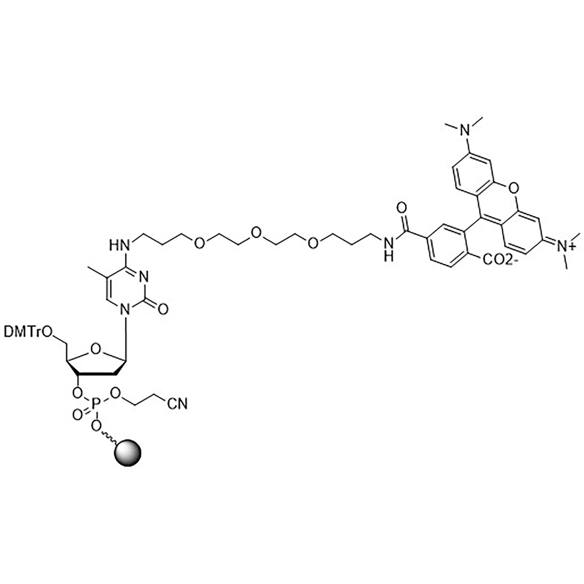 TAMRA-Phos-CPG, 6-Carboxy Single Isomer (5'-DMT-mdC(TEG-TAMRA)-Phos-CPG)