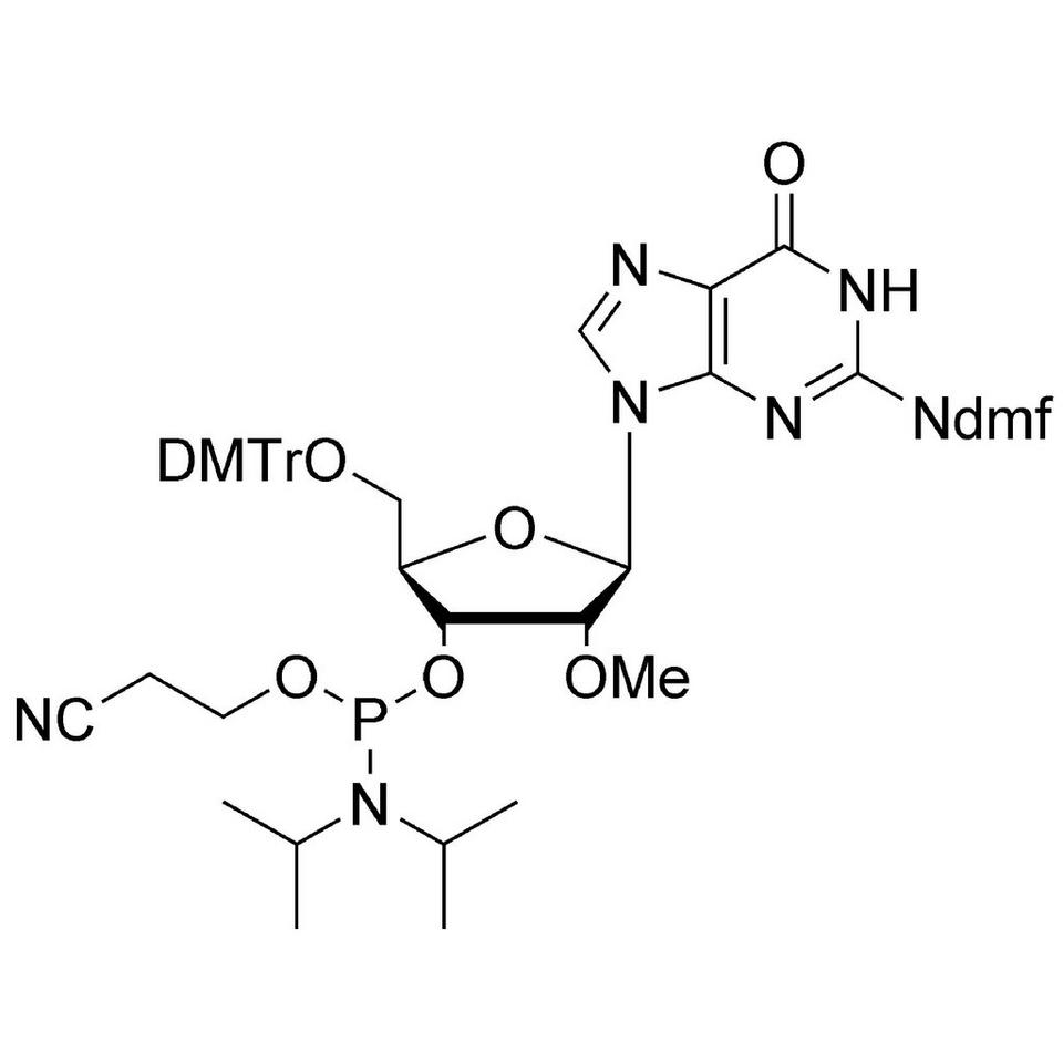 2'-OMe-G (dmf) CE-Phosphoramidite, 250 mg, Expedite (30 mL (1 oz) / 18 mm)